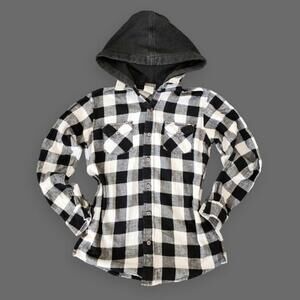 Vintage! Plaid Hooded Flannel, Youth L